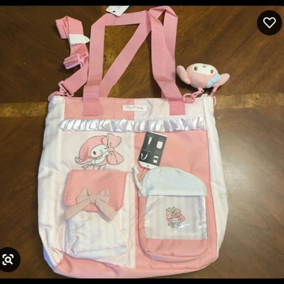 Bioworld Sanrio My Melody Tote Bag Crossbody Diaper Bag NWT Pink